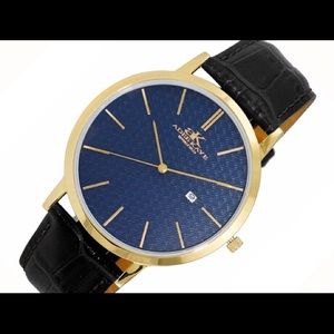 SWISS MOVEMENT, SLIM WATCH, GENUINE LEATHER